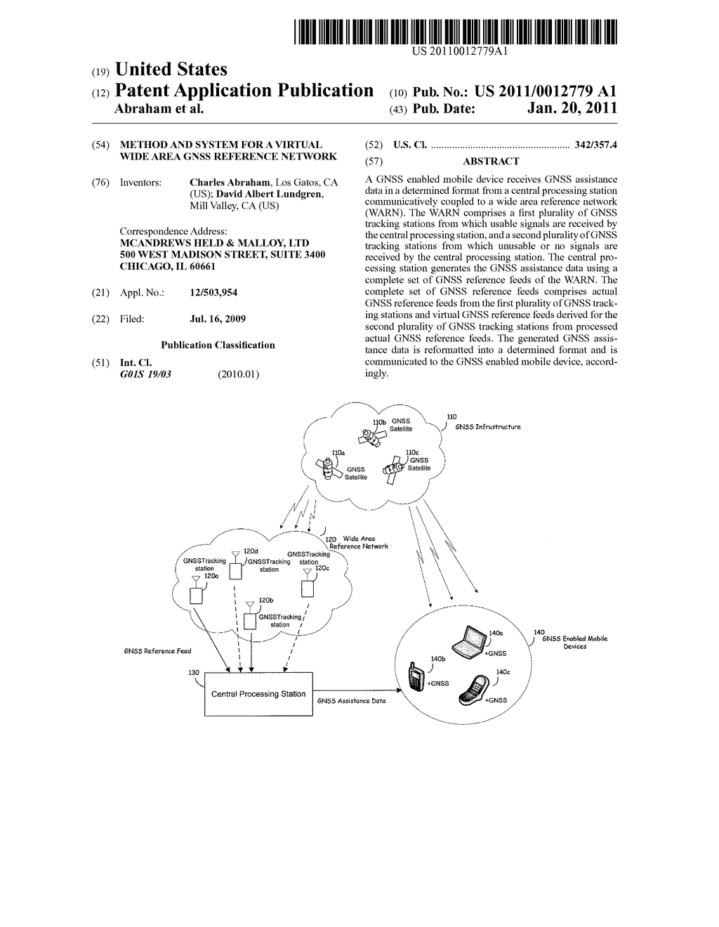 METHOD AND SYSTEM FOR A VIRTUAL WIDE AREA GNSS REFERENCE NETWORK - diagram, schematic, and image 01