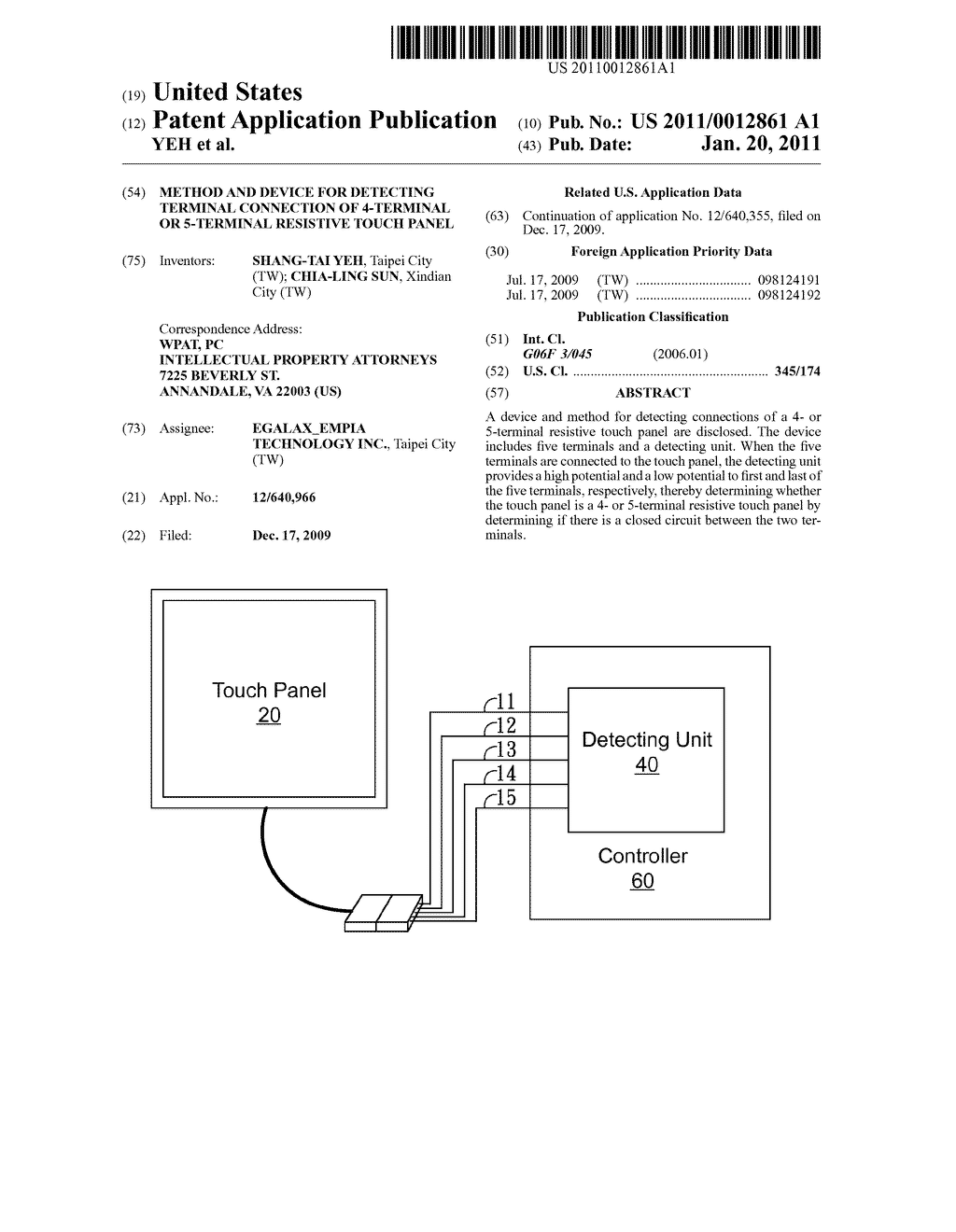 METHOD AND DEVICE FOR DETECTING TERMINAL CONNECTION OF 4-TERMINAL OR 5-TERMINAL RESISTIVE TOUCH PANEL - diagram, schematic, and image 01