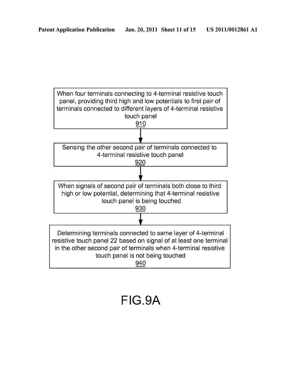 METHOD AND DEVICE FOR DETECTING TERMINAL CONNECTION OF 4-TERMINAL OR 5-TERMINAL RESISTIVE TOUCH PANEL - diagram, schematic, and image 12