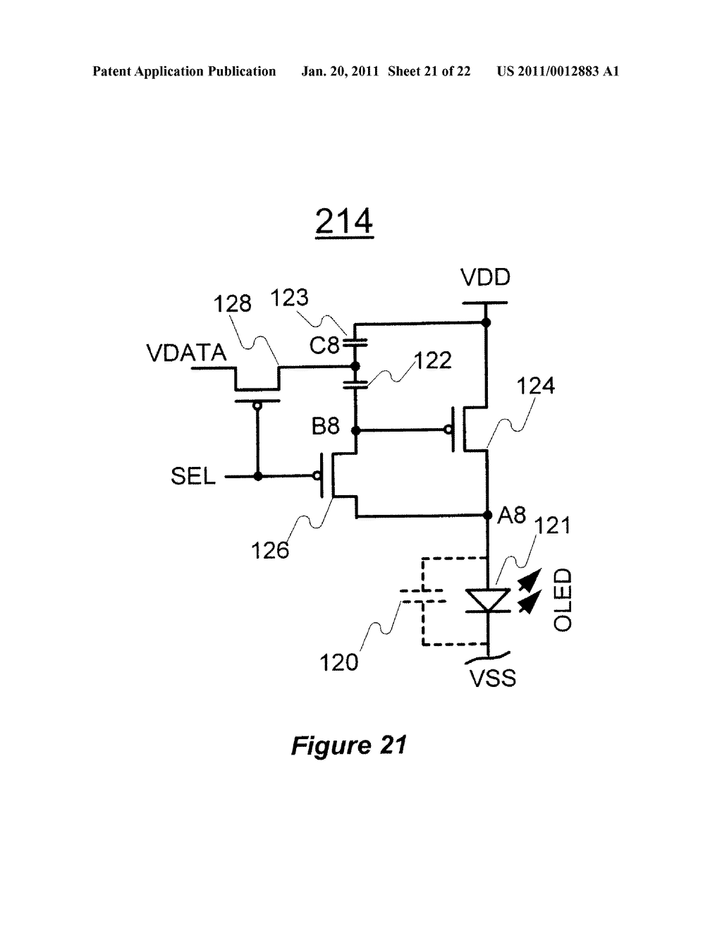 METHOD AND SYSTEM FOR PROGRAMMING AND DRIVING ACTIVE MATRIX LIGHT EMITTING DEVICE PIXEL - diagram, schematic, and image 22
