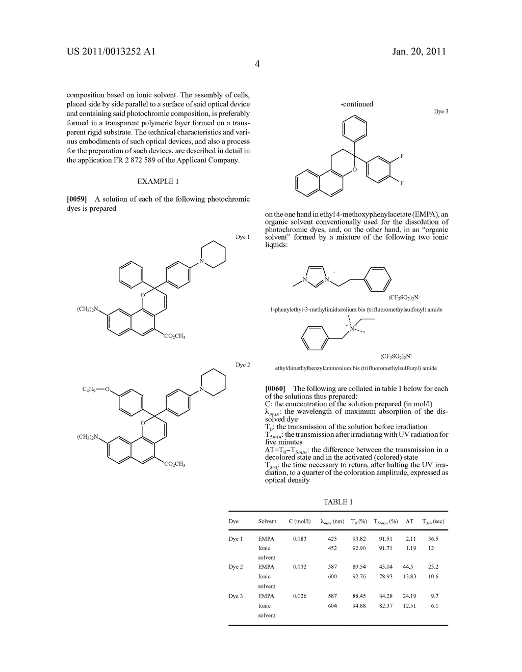 COMPOSITION COMPRISING PHOTOCHROMIC DYES IN AN IONIC SOLVENT - diagram, schematic, and image 05