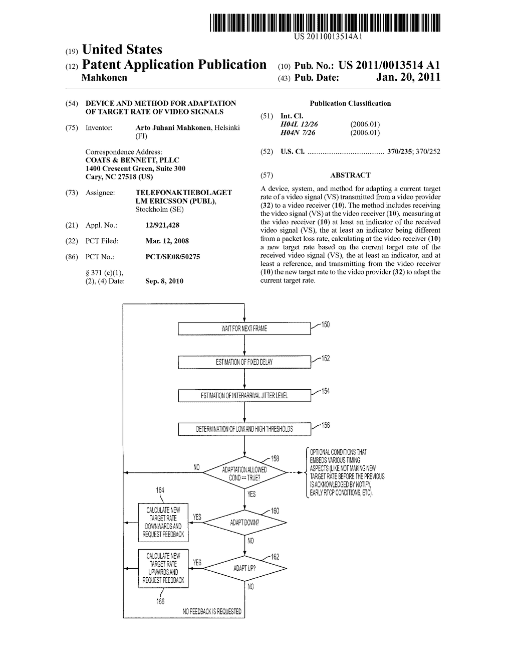 Device and Method for Adaptation of Target Rate of Video Signals - diagram, schematic, and image 01