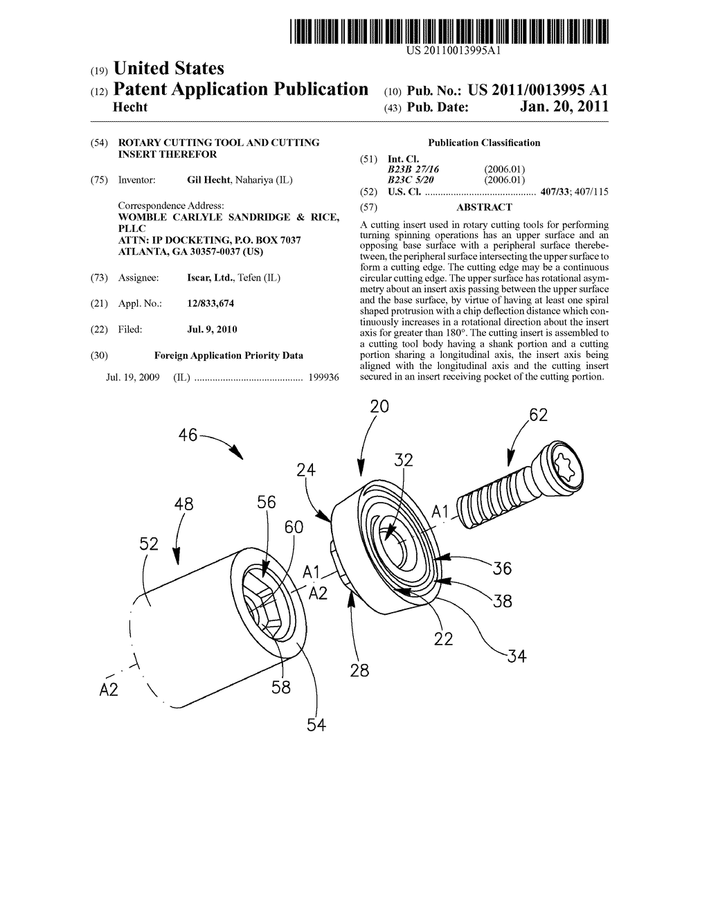 Rotary Cutting Tool and Cutting Insert Therefor - diagram, schematic, and image 01