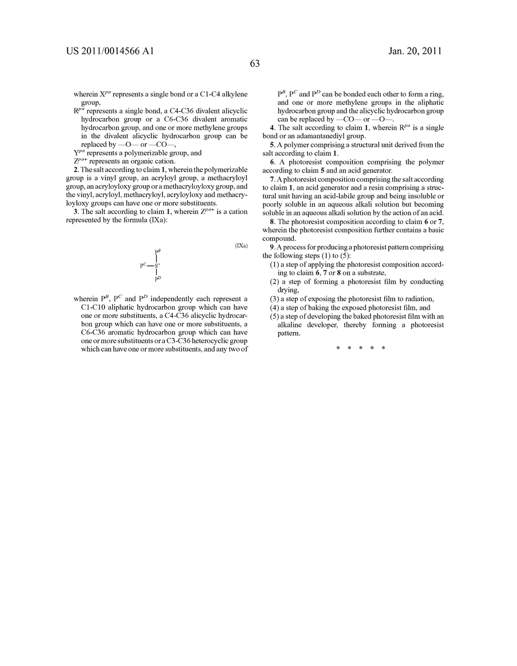 SALT AND PHOTORESIST COMPOSITION CONTAINING THE SAME - diagram, schematic, and image 64