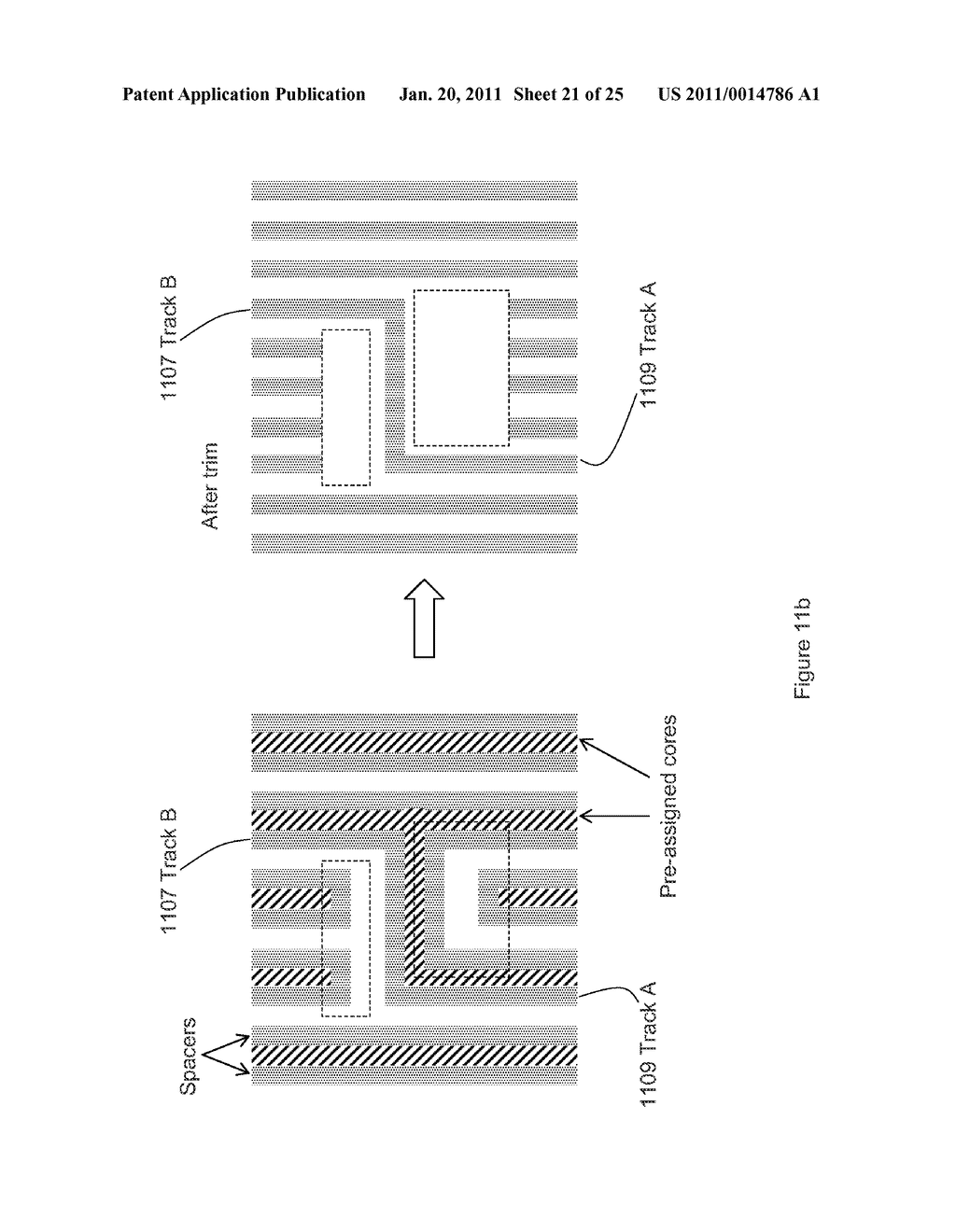 METHOD, SYSTEM, AND PROGRAM PRODUCT FOR ROUTING AN INTEGRATED CIRCUIT TO BE MANUFACTURED BY DOUBLED PATTERNING - diagram, schematic, and image 22