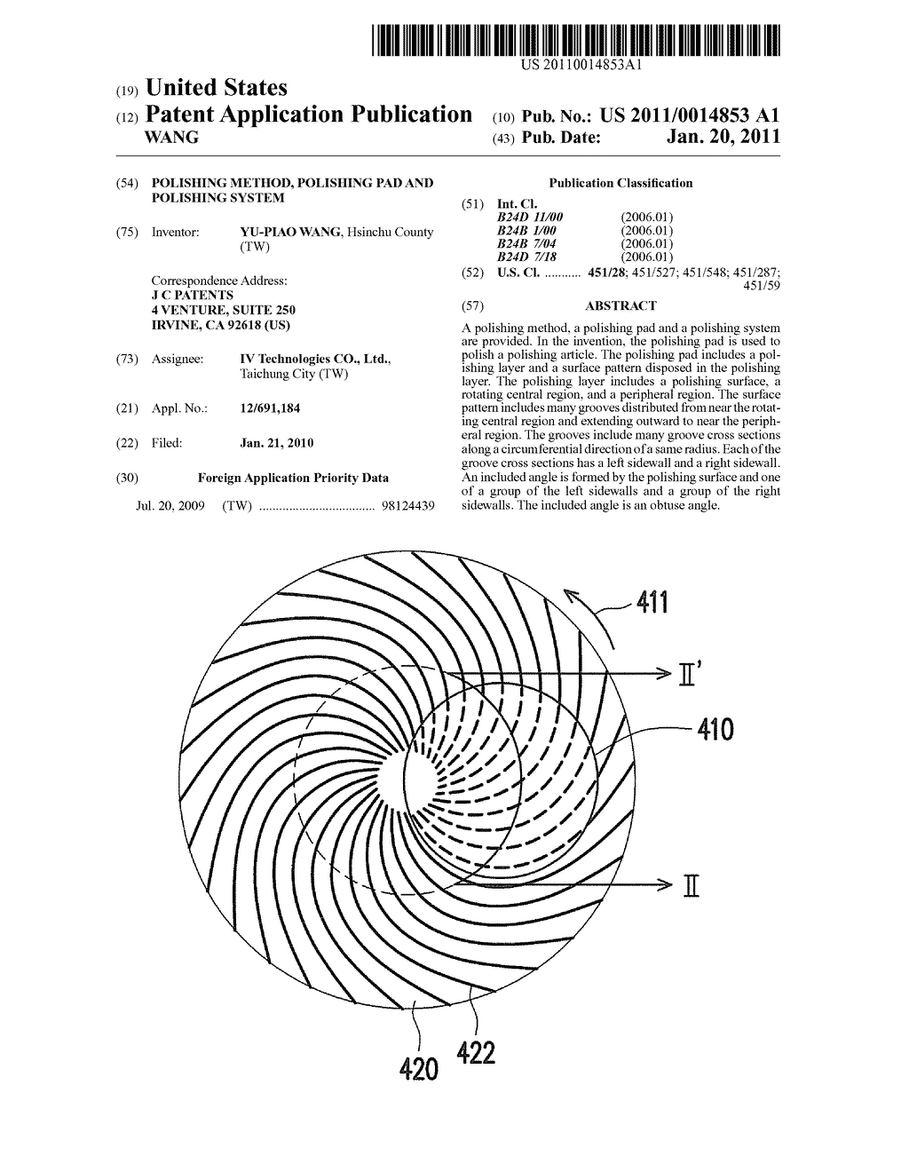 POLISHING METHOD, POLISHING PAD AND POLISHING SYSTEM - diagram, schematic, and image 01