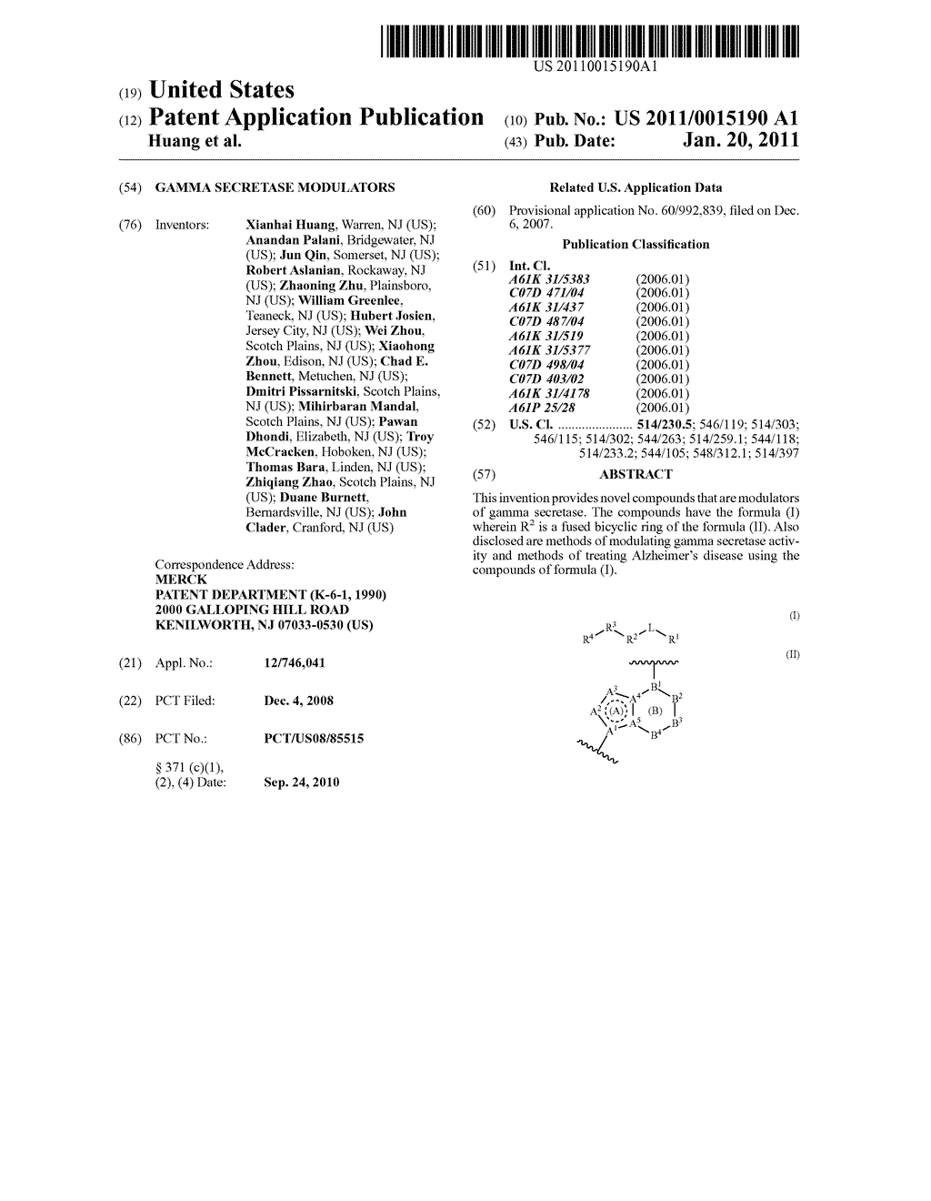 GAMMA SECRETASE MODULATORS - diagram, schematic, and image 01