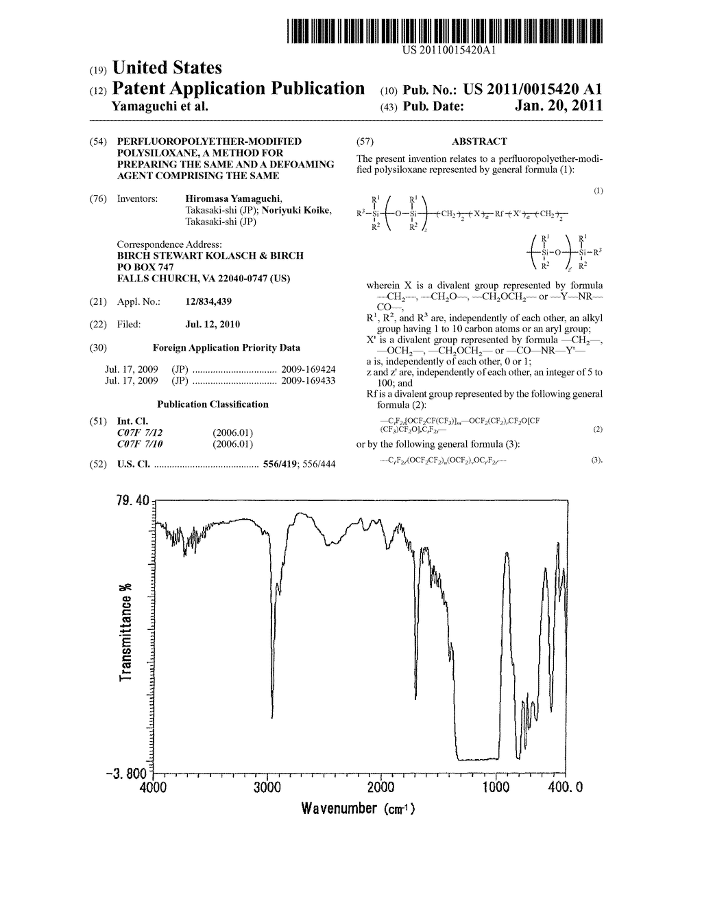 PERFLUOROPOLYETHER-MODIFIED POLYSILOXANE, A METHOD FOR PREPARING THE SAME AND A DEFOAMING AGENT COMPRISING THE SAME - diagram, schematic, and image 01