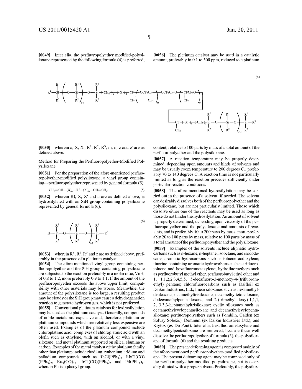 PERFLUOROPOLYETHER-MODIFIED POLYSILOXANE, A METHOD FOR PREPARING THE SAME AND A DEFOAMING AGENT COMPRISING THE SAME - diagram, schematic, and image 07