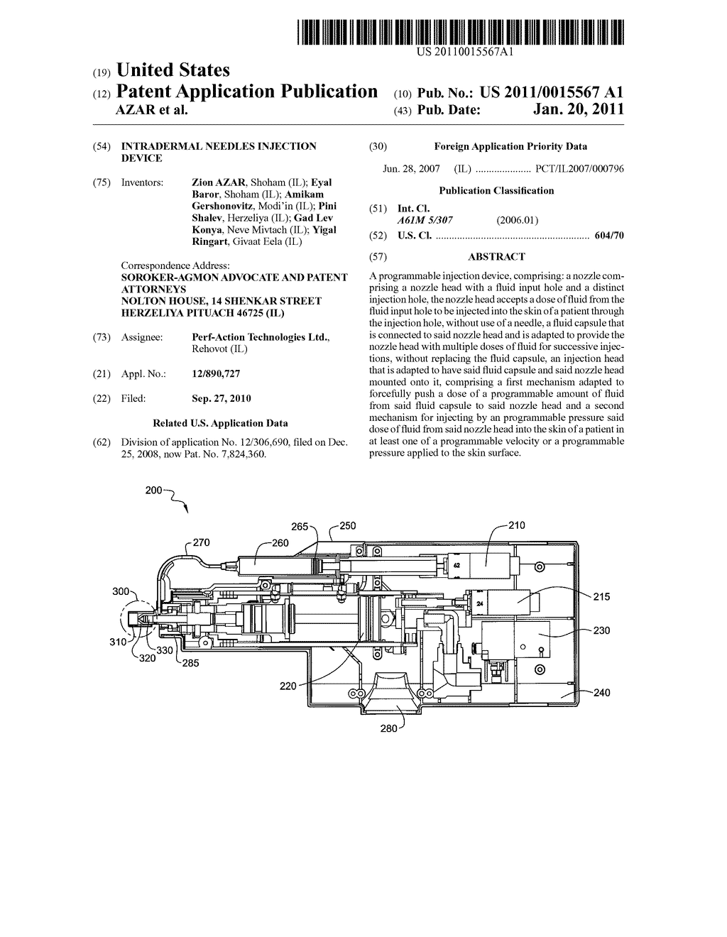 Intradermal Needles Injection Device - diagram, schematic, and image 01