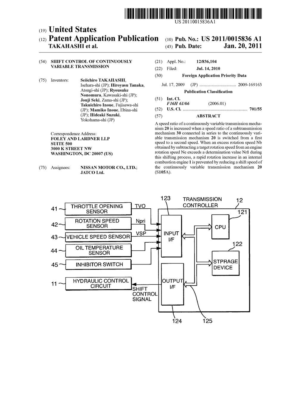 SHIFT CONTROL OF CONTINUOUSLY VARIABLE TRANSMISSION - diagram, schematic, and image 01