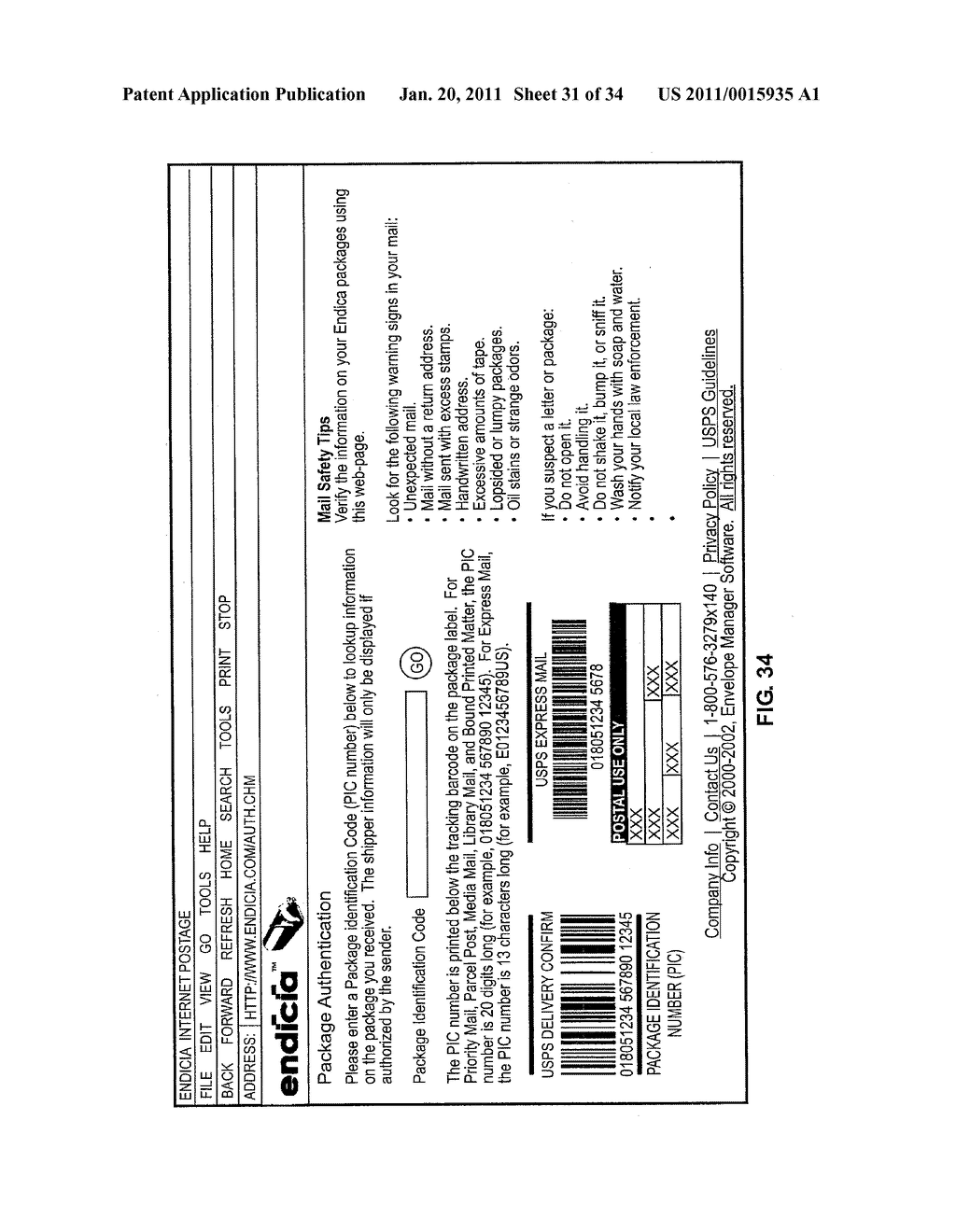 SYSTEMS AND METHODS FOR DETECTING POSTAGE FRAUD USING AN INDEXED LOOKUP PROCEDURE - diagram, schematic, and image 32