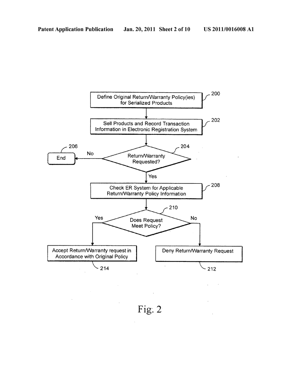 Electronic registration systems for processing variable or multiple return/warranty policies, and associated methods - diagram, schematic, and image 03