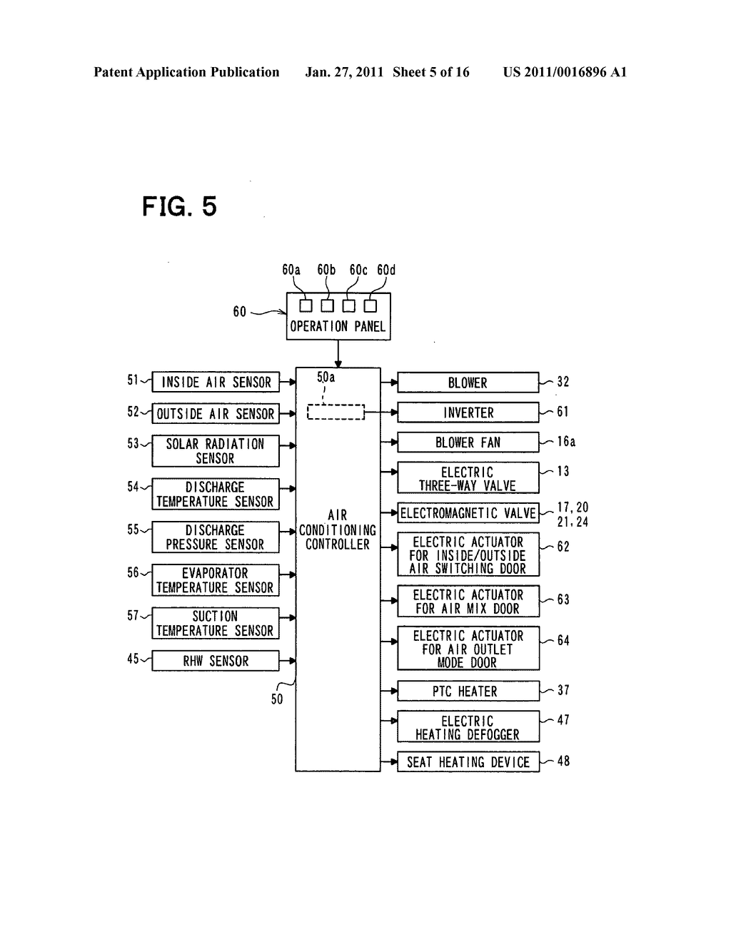 Air conditioner for vehicle with heat pump cycle - diagram, schematic, and image 06