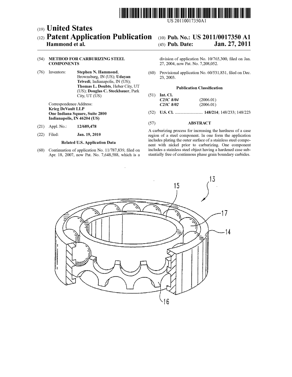 METHOD FOR CARBURIZING STEEL COMPONENTS - diagram, schematic, and image 01