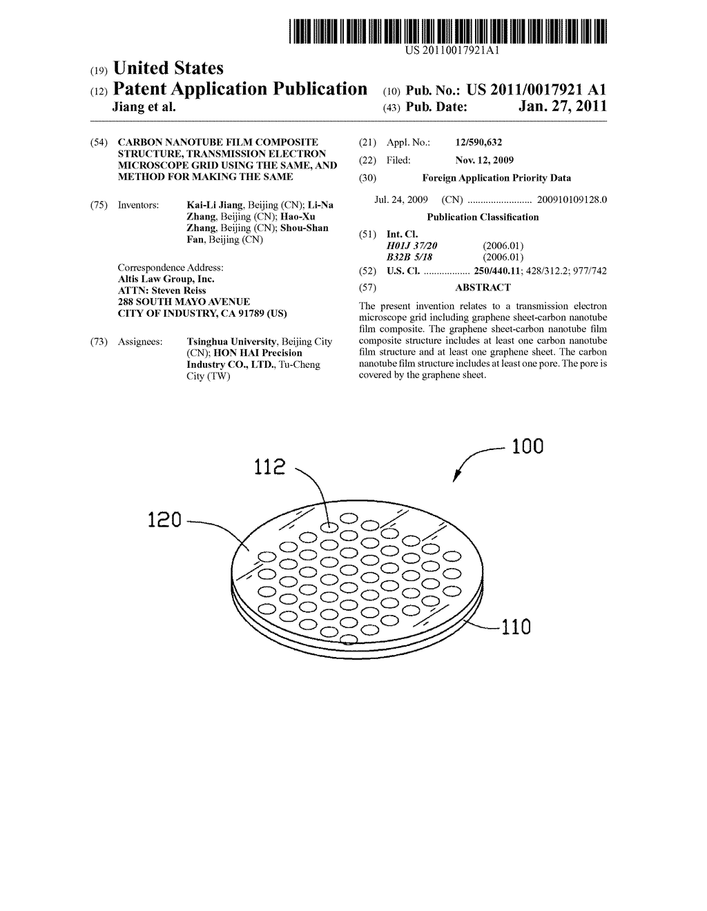 Carbon nanotube film composite structure, transmission electron microscope grid using the same, and method for making the same - diagram, schematic, and image 01