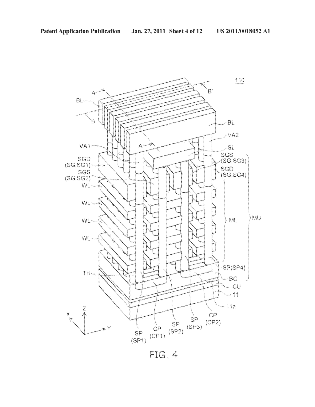 NONVOLATILE SEMICONDUCTOR MEMORY DEVICE AND METHOD FOR MANUFACTURING SAME - diagram, schematic, and image 05