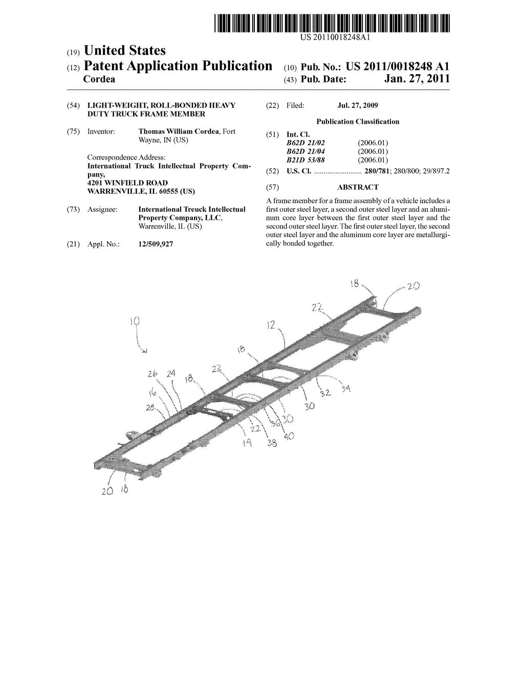 LIGHT-WEIGHT, ROLL-BONDED HEAVY DUTY TRUCK FRAME MEMBER - diagram, schematic, and image 01