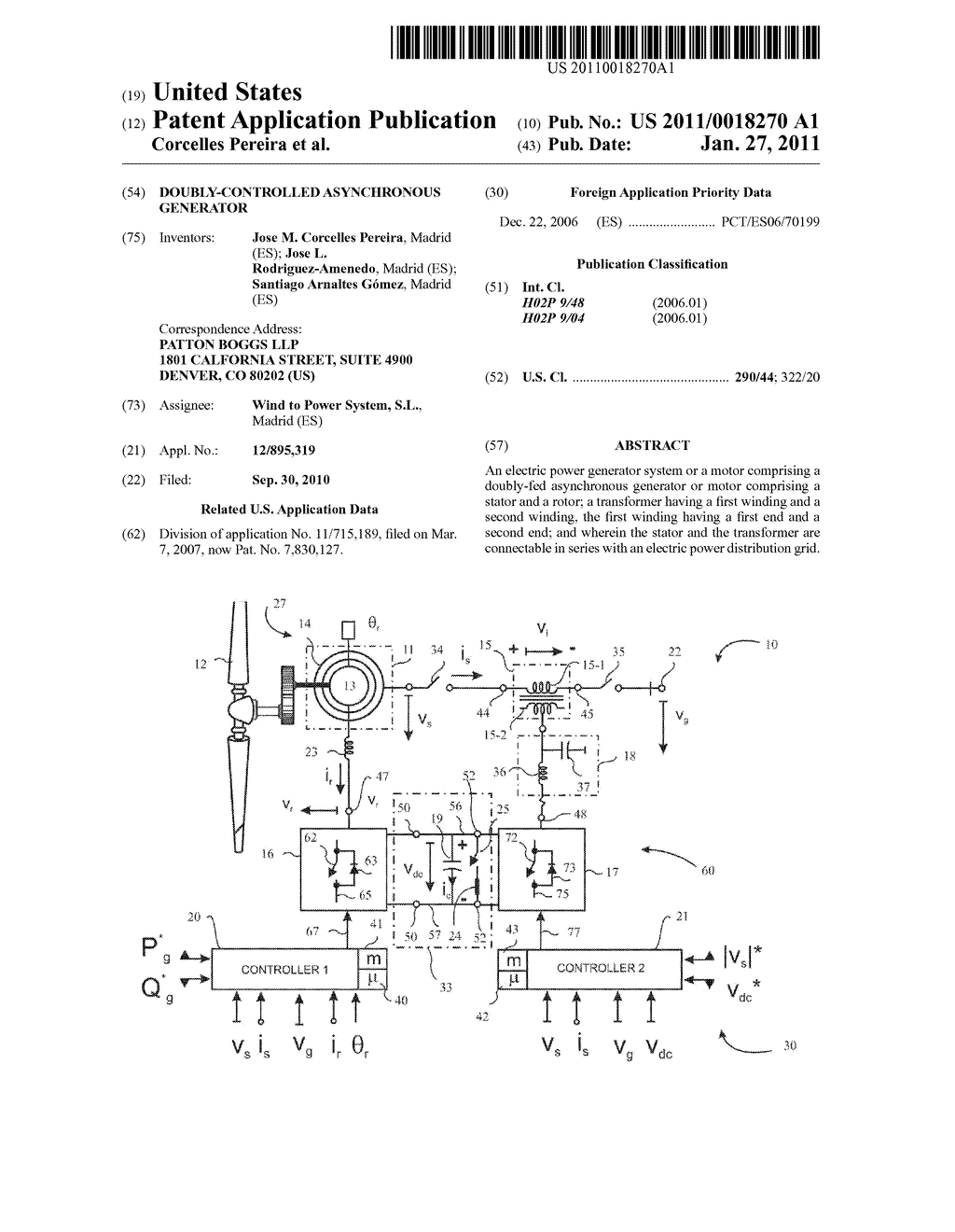 DOUBLY-CONTROLLED ASYNCHRONOUS GENERATOR - diagram, schematic, and image 01