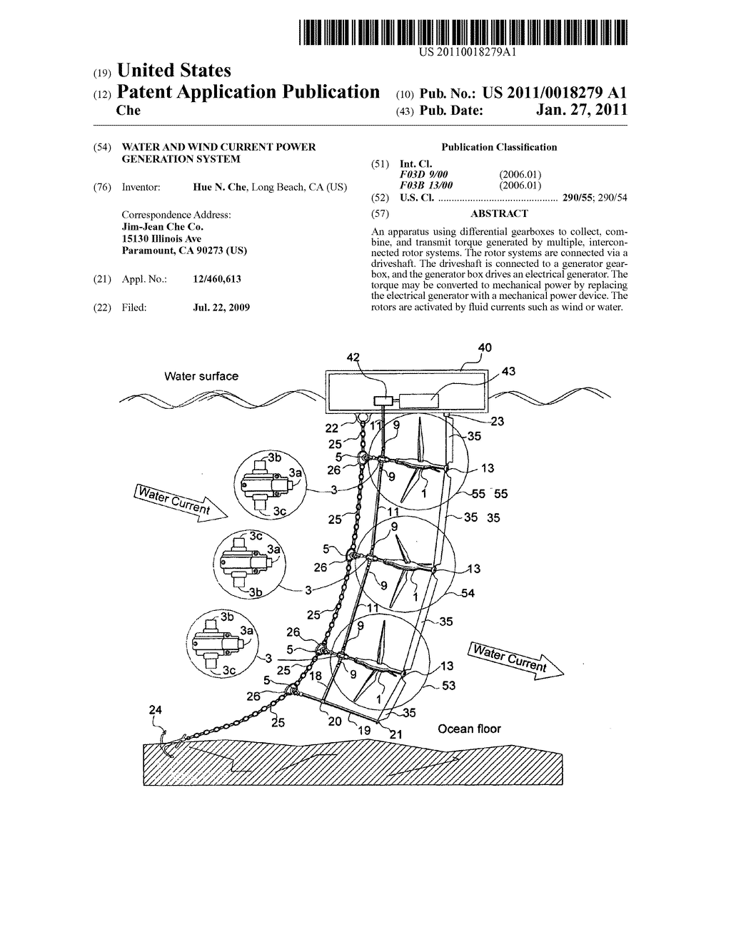 Water and wind current power generation system - diagram, schematic, and image 01