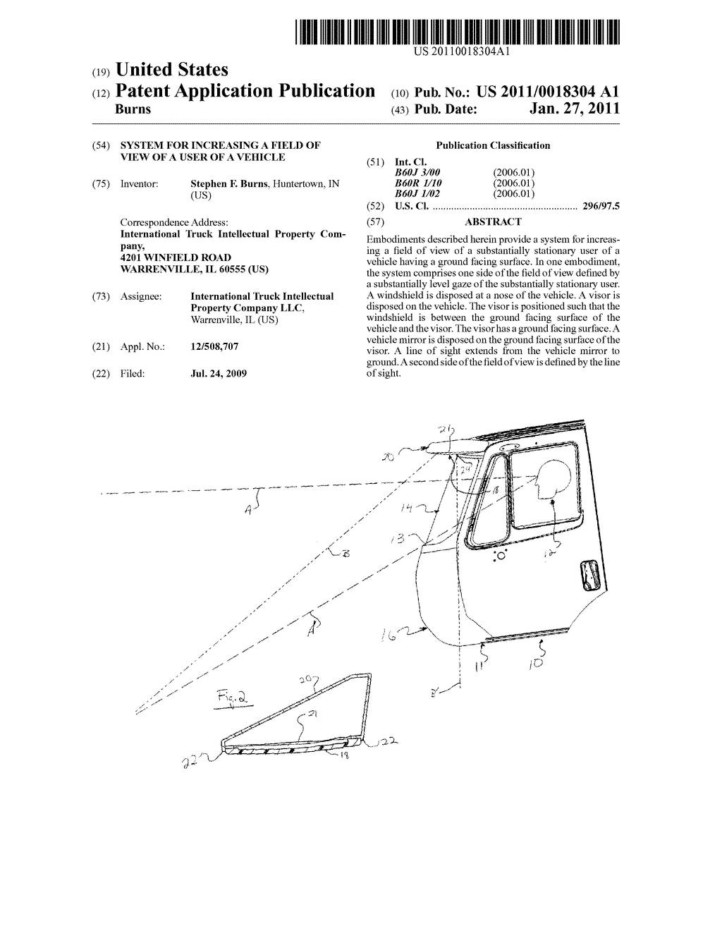 SYSTEM FOR INCREASING A FIELD OF VIEW OF A USER OF A VEHICLE - diagram, schematic, and image 01