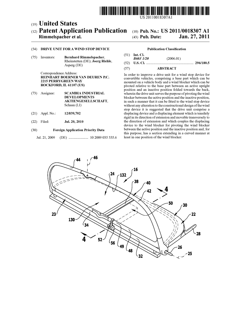 Drive Unit for a Wind Stop Device - diagram, schematic, and image 01