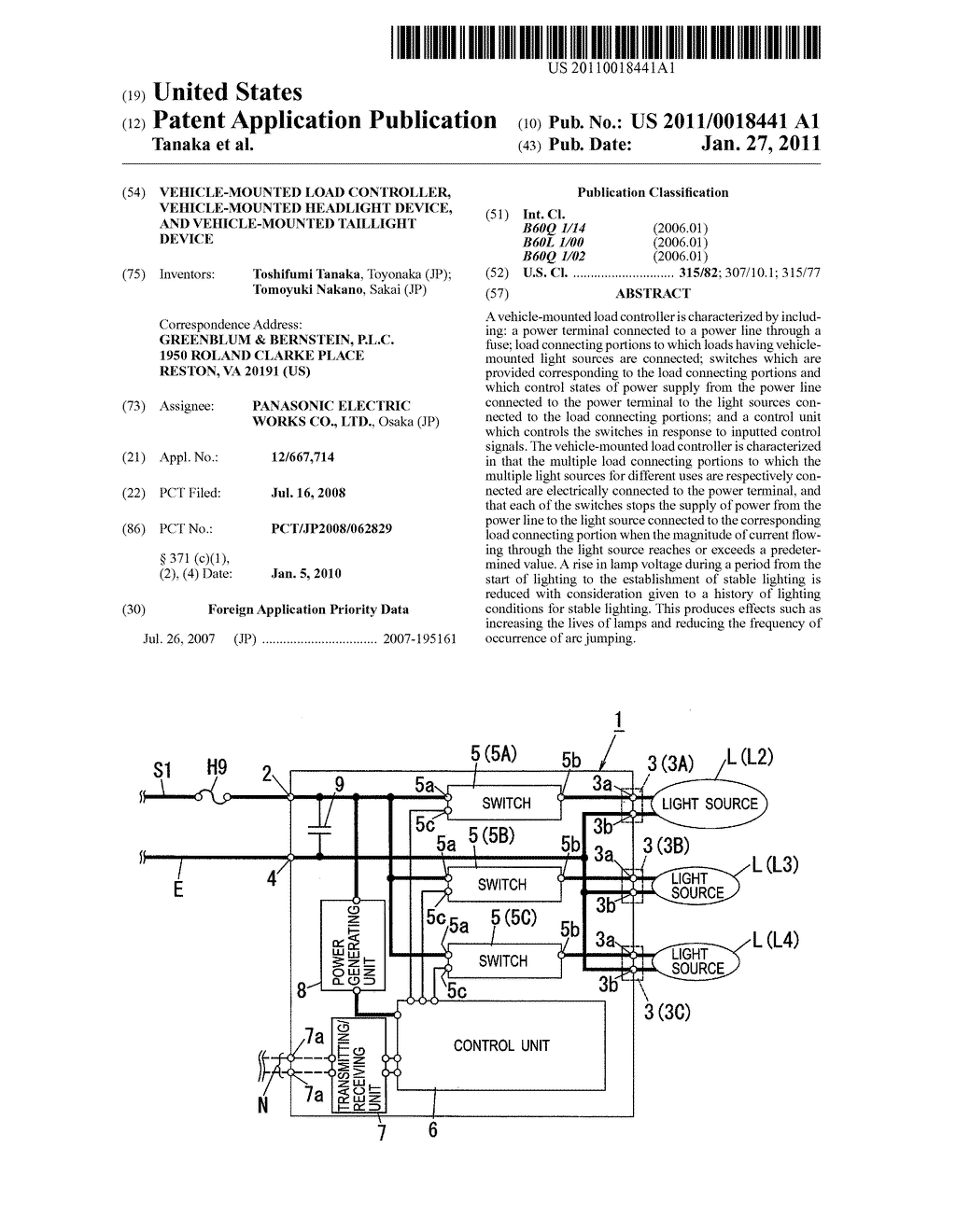 VEHICLE-MOUNTED LOAD CONTROLLER, VEHICLE-MOUNTED HEADLIGHT DEVICE, AND VEHICLE-MOUNTED TAILLIGHT DEVICE - diagram, schematic, and image 01