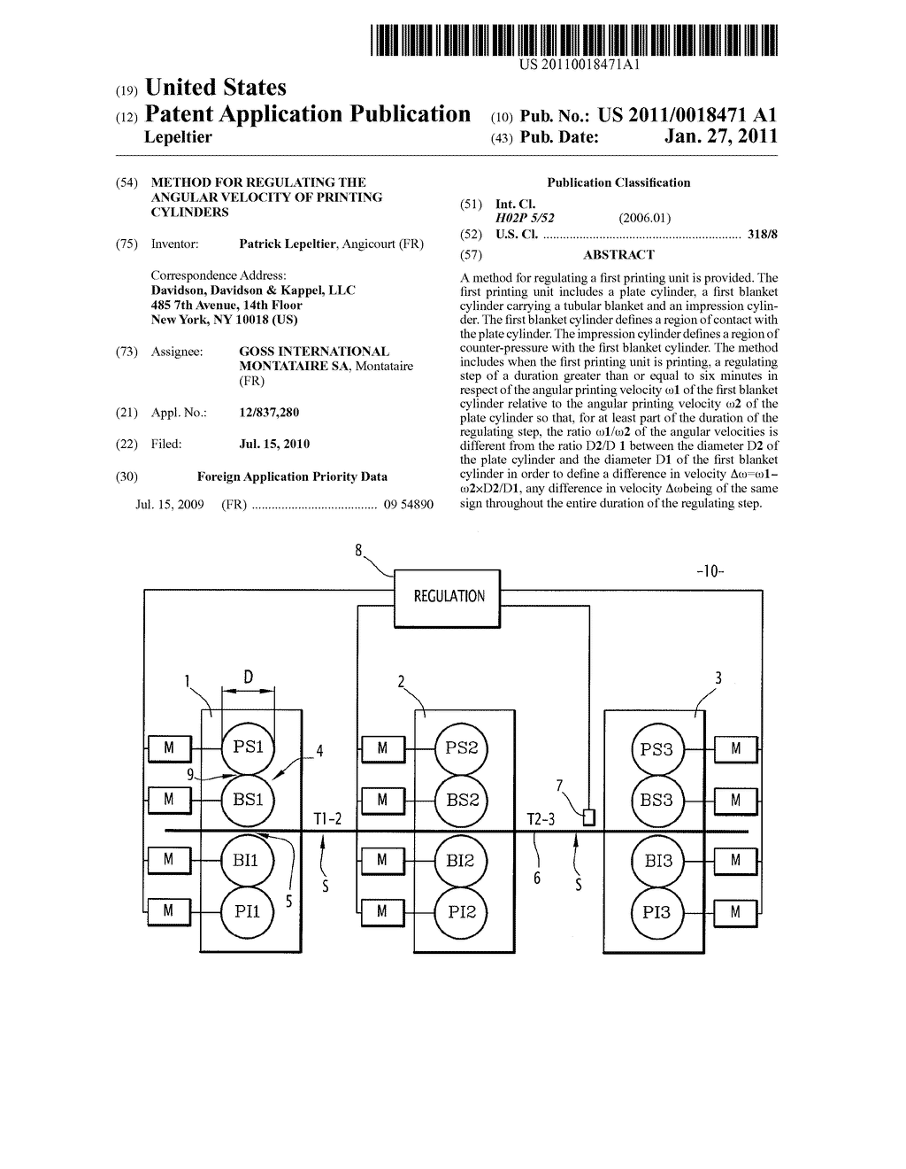 Method for Regulating the Angular Velocity of Printing Cylinders - diagram, schematic, and image 01