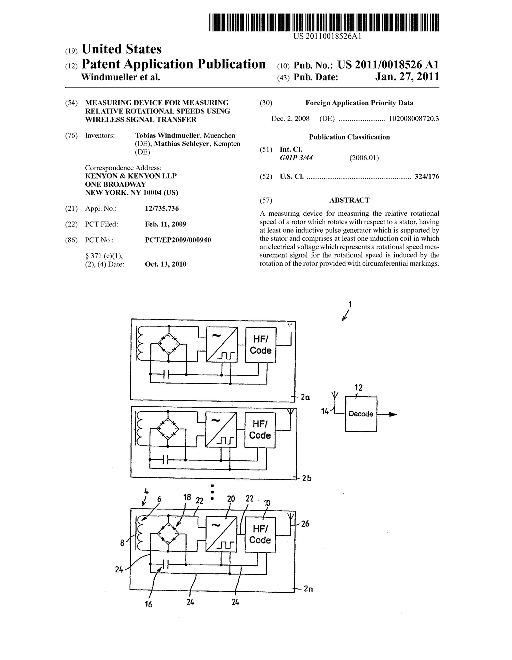 MEASURING DEVICE FOR MEASURING RELATIVE ROTATIONAL SPEEDS USING WIRELESS SIGNAL TRANSFER - diagram, schematic, and image 01