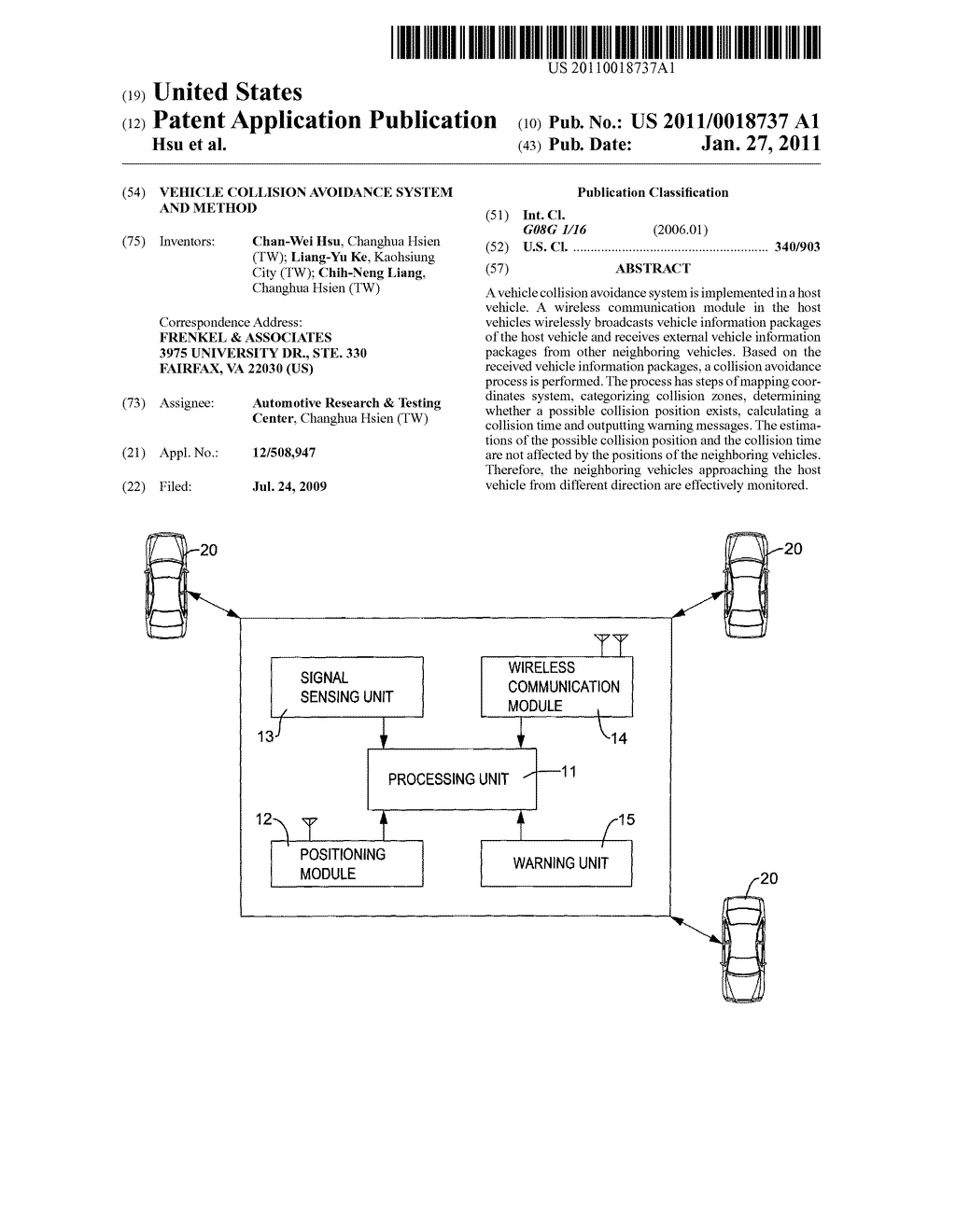 Vehicle Collision Avoidance System and Method - diagram, schematic, and image 01