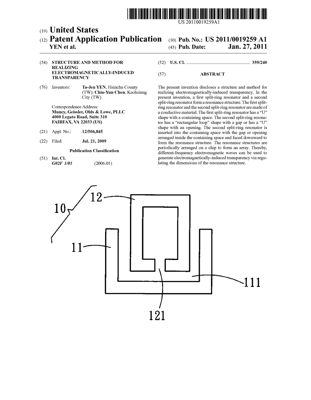 STRUCTURE AND METHOD FOR REALIZING ELECTROMAGNETICALLY-INDUCED TRANSPARENCY - diagram, schematic, and image 01