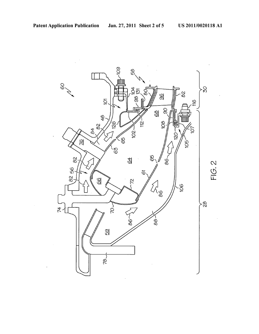 TURBINE NOZZLE ASSEMBLY INCLUDING RADIALLY-COMPLIANT SPRING MEMBER FOR GAS TURBINE ENGINE - diagram, schematic, and image 03