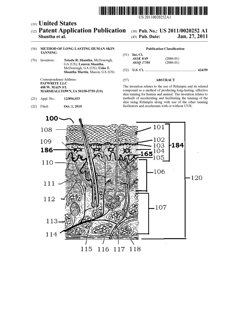 METHOD OF LONG LASTING HUMAN SKIN TANNING - diagram, schematic, and image 01