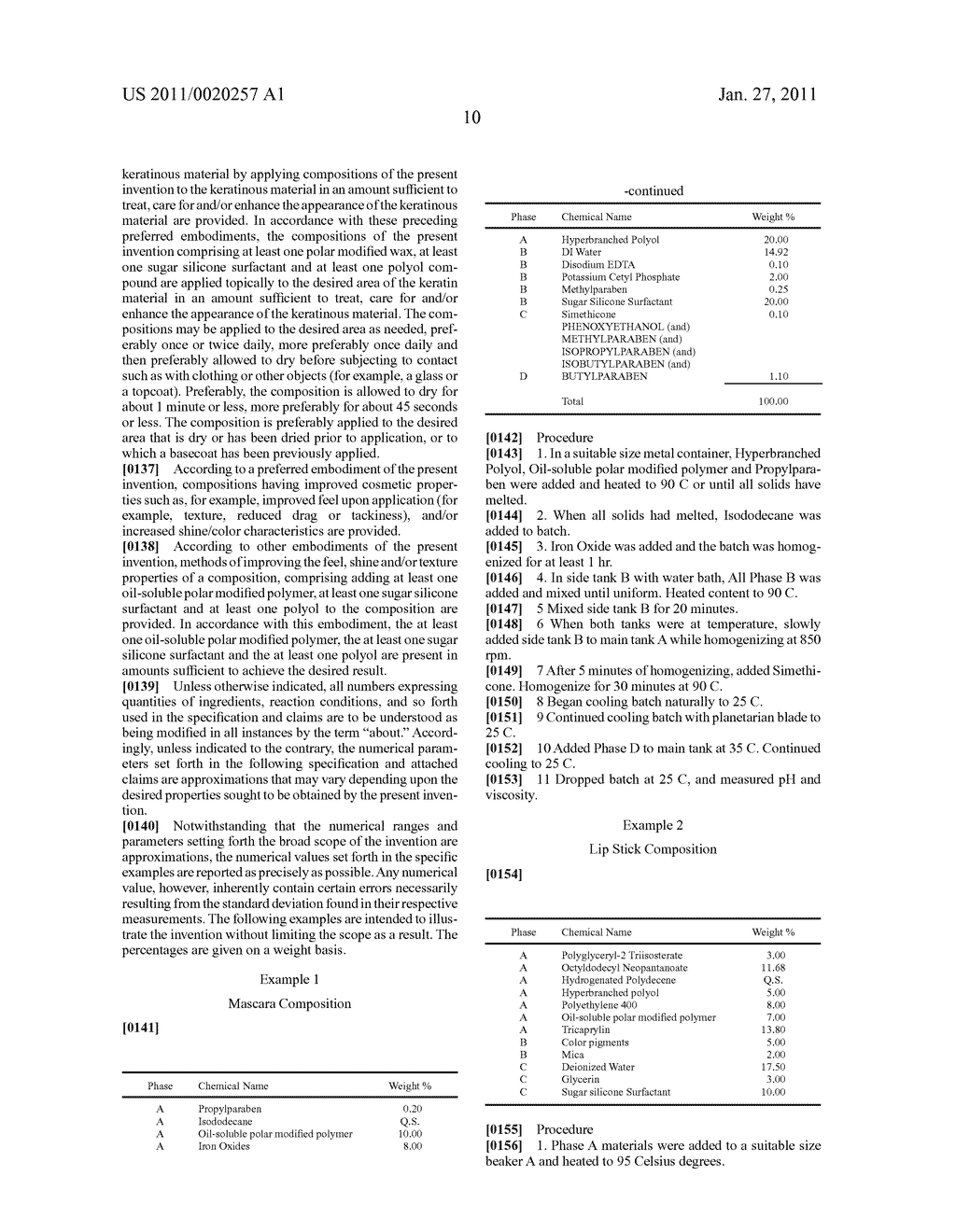 COMPOSITION COMPRISING A POLYOL, A SUGAR SILICONE SURFACTANT AND A OIL-SOLUBLE POLAR MODIFIED POLYMER - diagram, schematic, and image 11