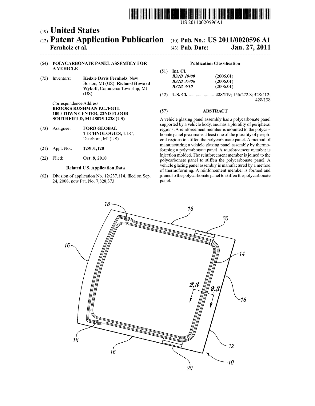 POLYCARBONATE PANEL ASSEMBLY FOR A VEHICLE - diagram, schematic, and image 01