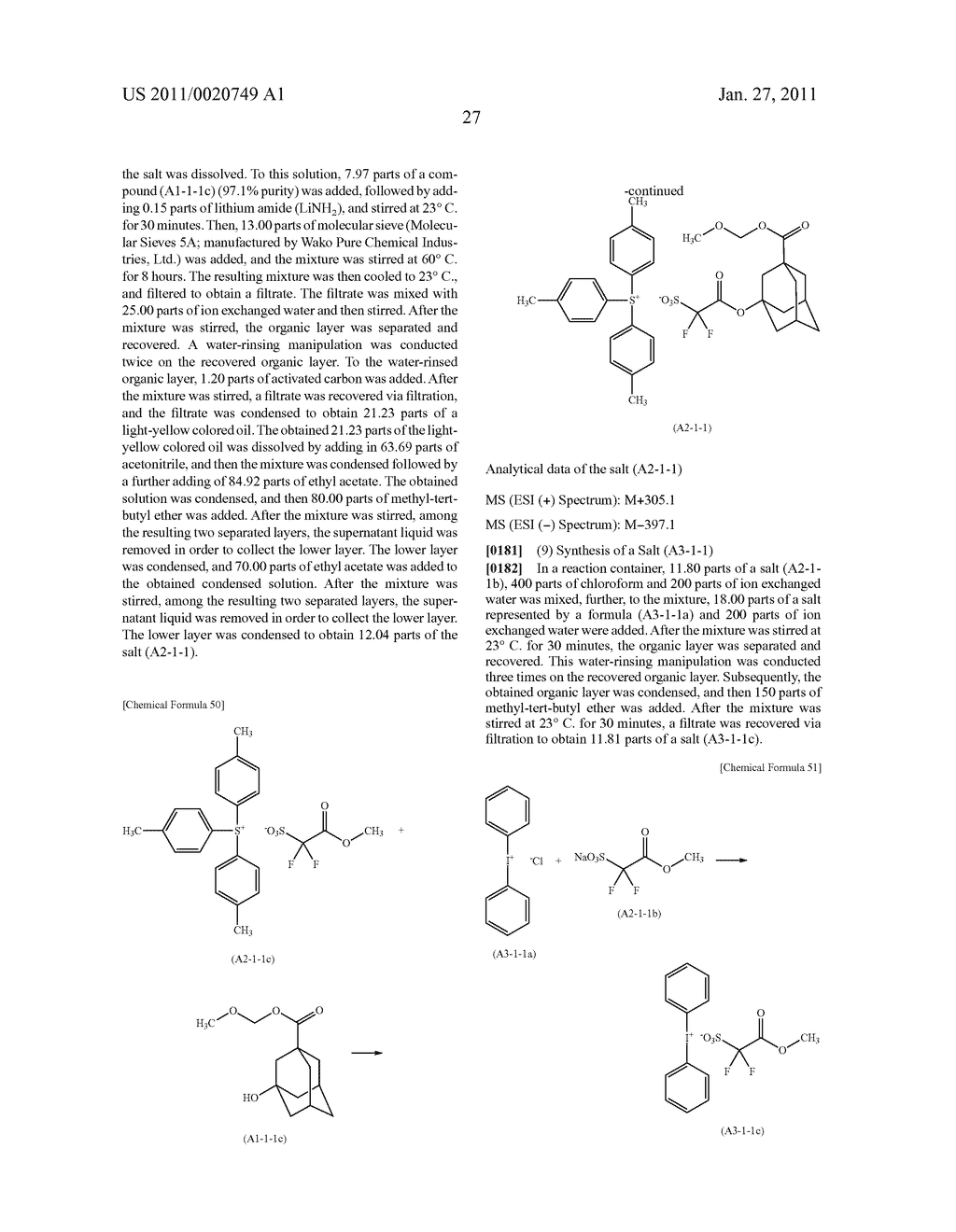 CHEMICALLY AMPLIFIED RESIST COMPOSITION AND SALT EMPLOYED THEREIN - diagram, schematic, and image 28