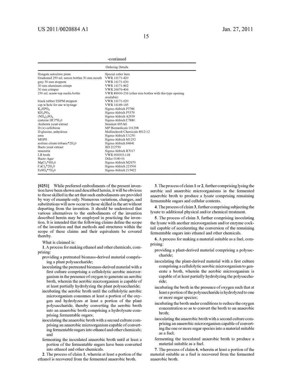 METHOD FOR THE CONVERSION OF PLANT MATERIALS INTO FUELS AND CHEMICALS BY SEQUENTIAL ACTION OF TWO MICROORGANISMS - diagram, schematic, and image 18