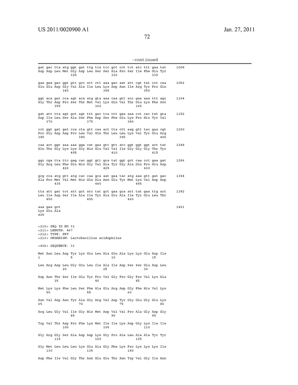 LACTOBACILLUS ACIDOPHILUS NUCLEIC ACID SEQUENCES ENCODING PROTEASE HOMOLOGUES AND USES THEREFORE - diagram, schematic, and image 73