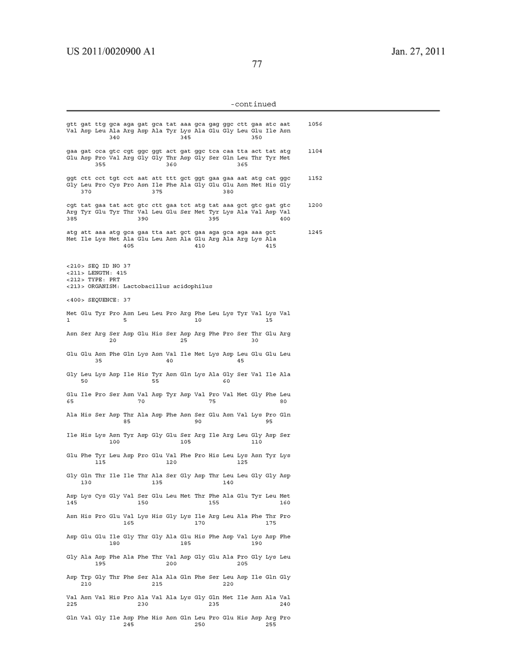 LACTOBACILLUS ACIDOPHILUS NUCLEIC ACID SEQUENCES ENCODING PROTEASE HOMOLOGUES AND USES THEREFORE - diagram, schematic, and image 78