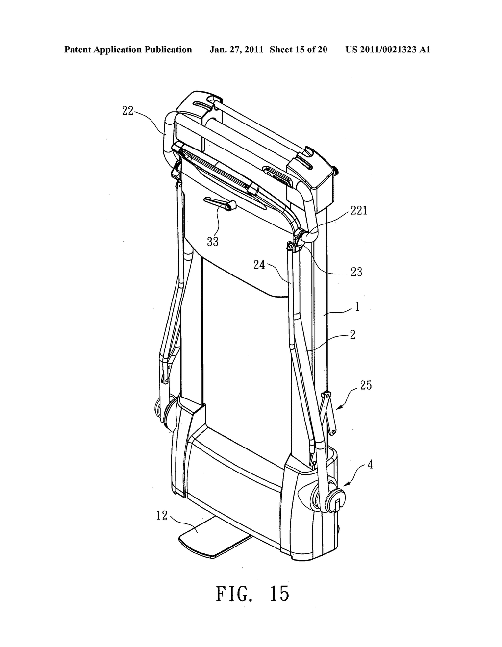 Foldable treadmill - diagram, schematic, and image 16