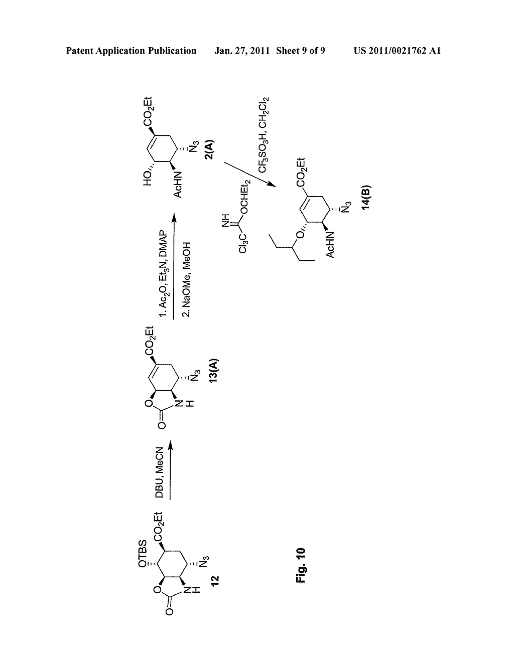 METHOD OF FORMING OSELTAMIVIR AND DERIVATIVES THEREOF - diagram, schematic, and image 10