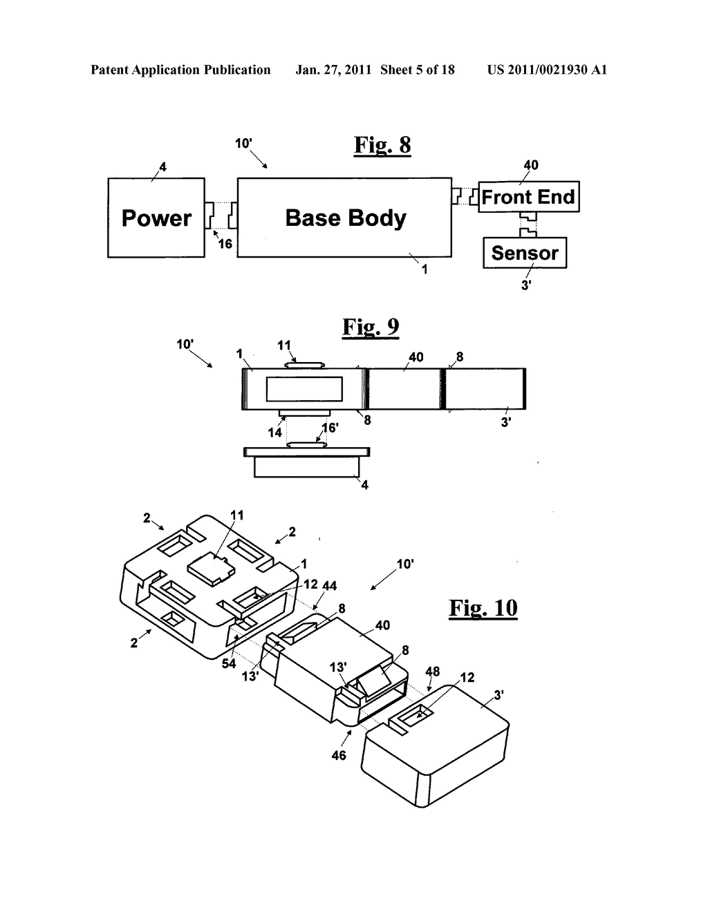 SUPPORT DEVICE FOR SENSORS AND/OR ACTUATORS THAT CAN BE PART OF A WIRELESS NETWORK OF SENSORS/ACTUATORS - diagram, schematic, and image 06