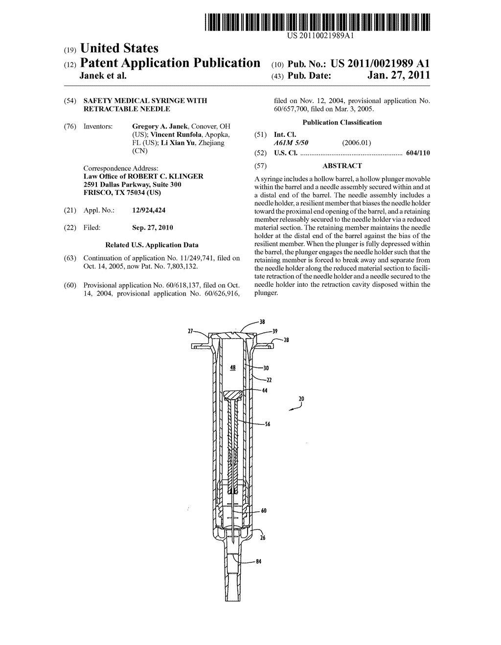 Safety medical syringe with retractable needle - diagram, schematic, and image 01