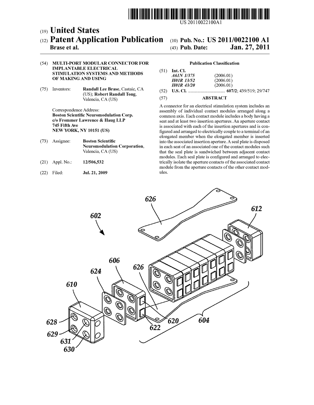 MULTI-PORT MODULAR CONNECTOR FOR IMPLANTABLE ELECTRICAL STIMULATION SYSTEMS AND METHODS OF MAKING AND USING - diagram, schematic, and image 01