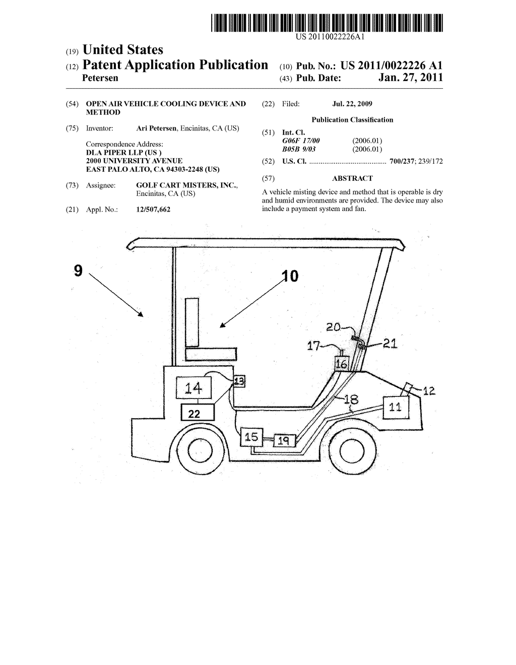 OPEN AIR VEHICLE COOLING DEVICE AND METHOD - diagram, schematic, and image 01