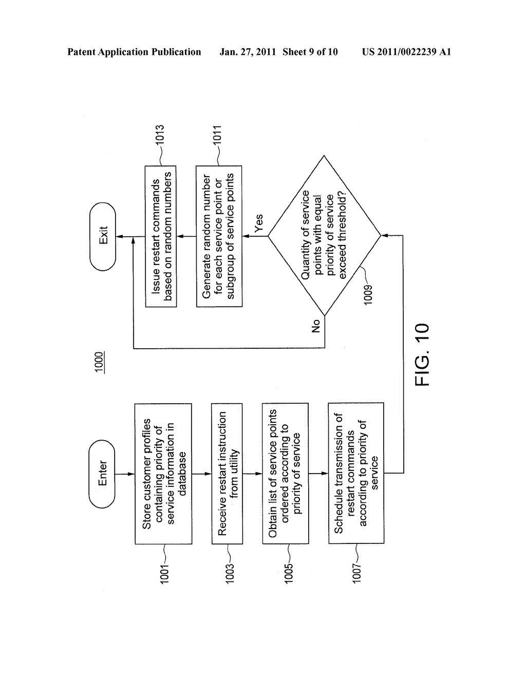 METHOD AND APPARATUS FOR EFFECTING CONTROLLED RESTART OF ELECTRICAL SERVCIE WITH A UTILITY SERVICE AREA - diagram, schematic, and image 10