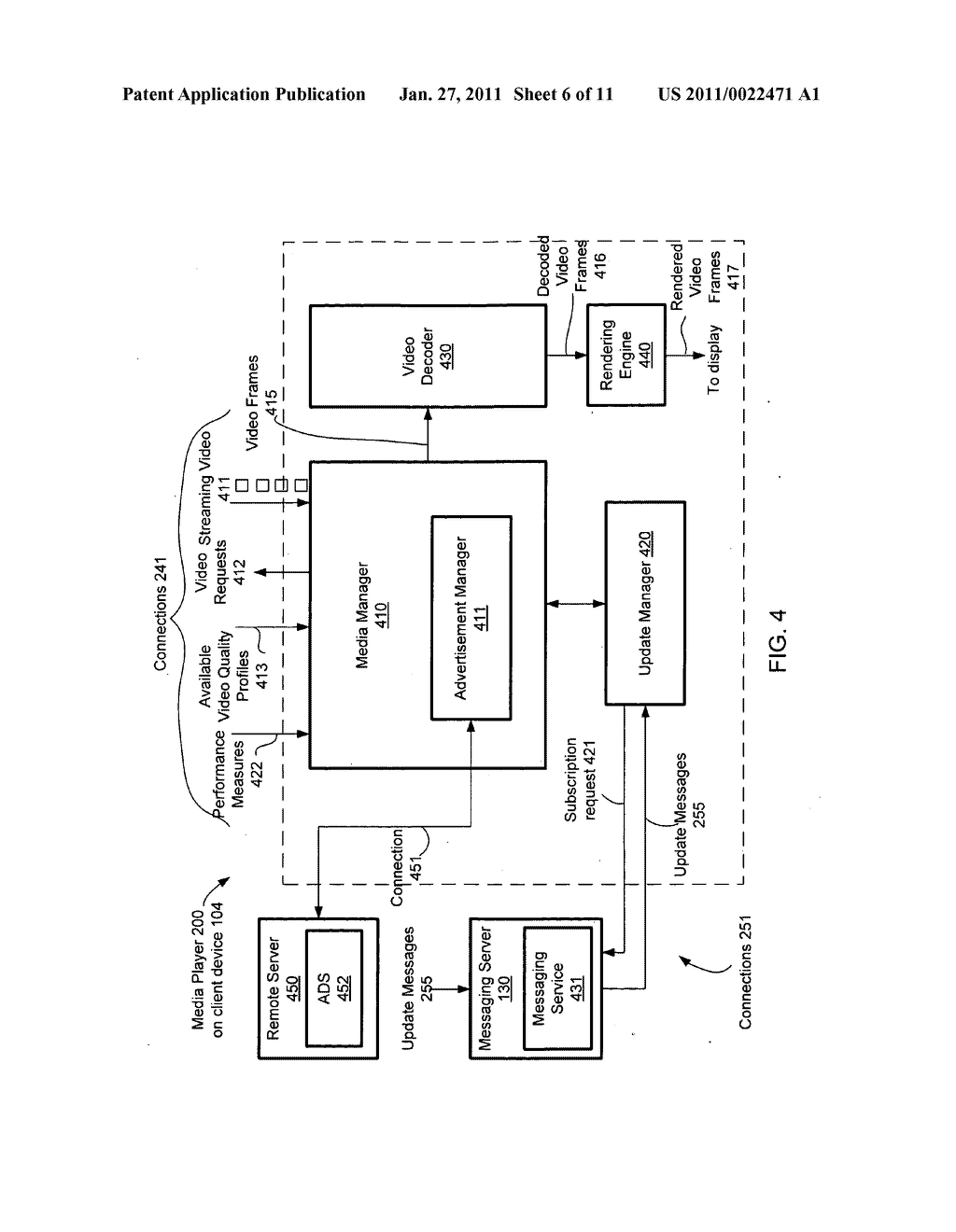 MESSAGING SERVICE FOR PROVIDING UPDATES FOR MULTIMEDIA CONTENT OF A LIVE EVENT DELIVERED OVER THE INTERNET - diagram, schematic, and image 07