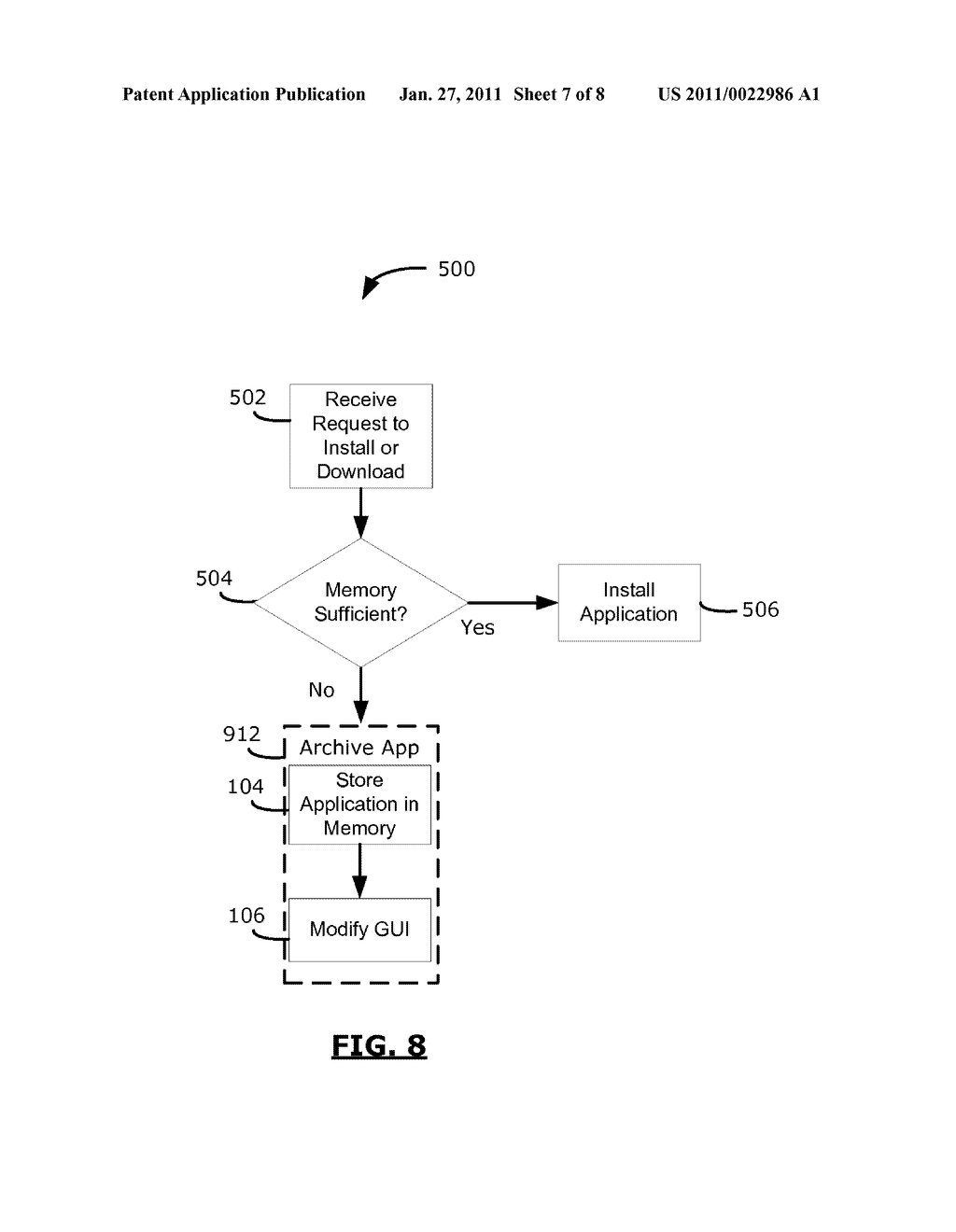 METHOD AND DEVICE FOR APPLICATION ARCHIVING - diagram, schematic, and image 08