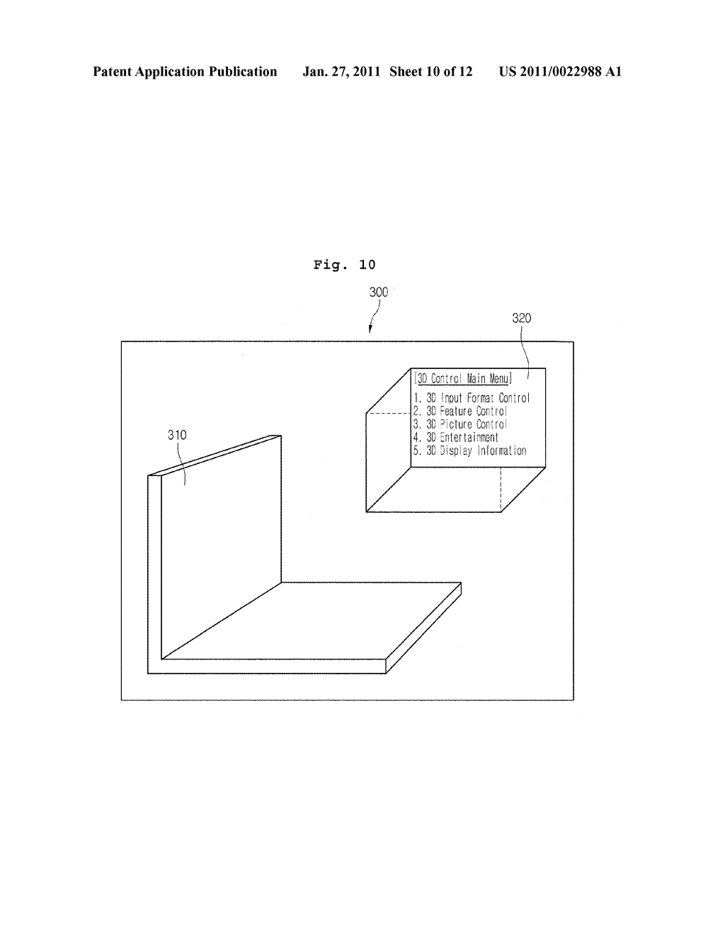 PROVIDING USER INTERFACE FOR THREE-DIMENSIONAL DISPLAY DEVICE - diagram, schematic, and image 11