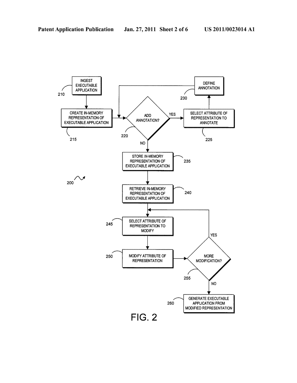 METHOD AND APPARATUS FOR MODIFYING AN EXECUTABLE APPLICATION USING IN-MEMORY OBJECT REPRESENTATION - diagram, schematic, and image 03